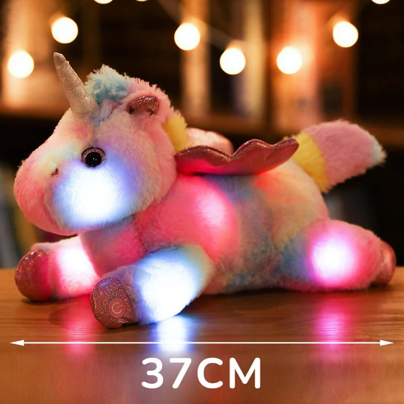 Luminous Unicorn Magic: Glowing Rainbow Plush Delight! πβ¨