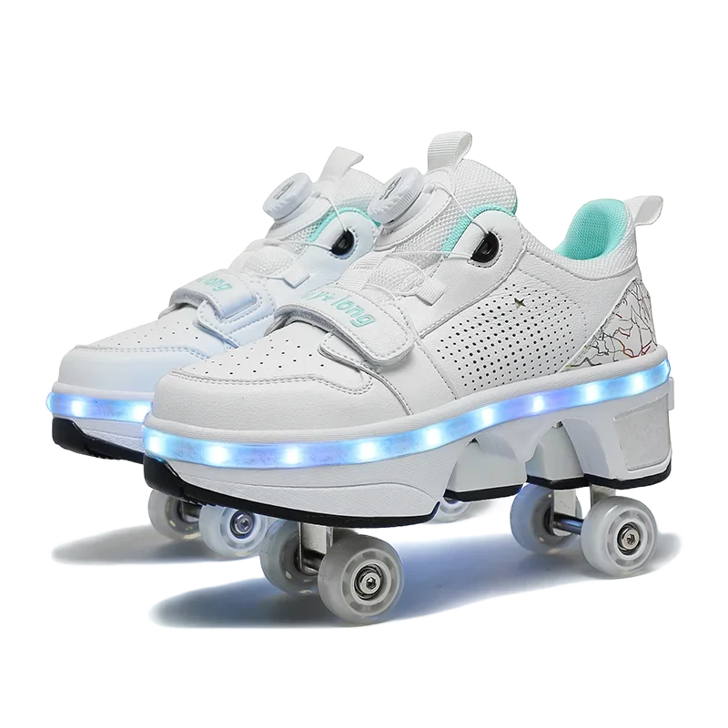 GlideX™ StreetRoll – 2-in-1 Double Wheel Roller Shoes for Boys & Teens