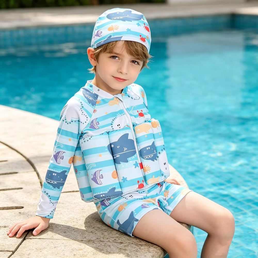 Kids Buoyancy Swimsuit with UPF Protection | Floating One-Piece Swimwear for Toddlers & Kids