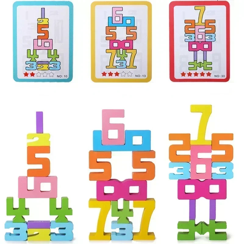 Stack & Learn: Wooden Montessori Number Blocks