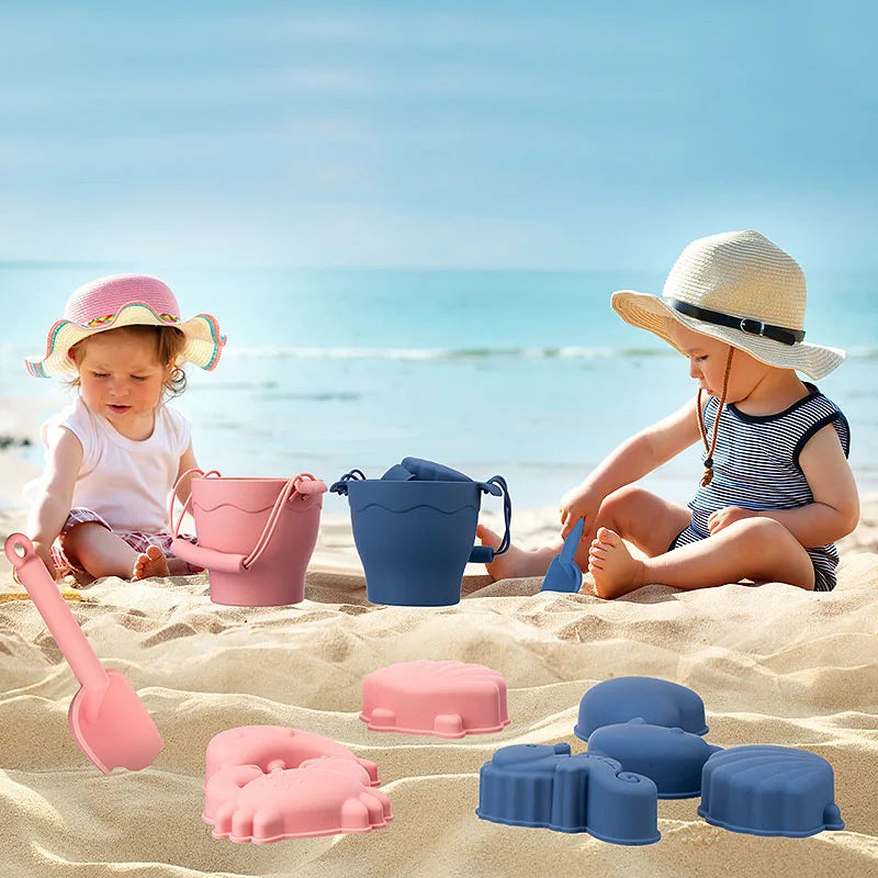 Sunny Sands Eco-Friendly Silicone Beach Toy Set: 8-Piece Fun in the Sun Kit
