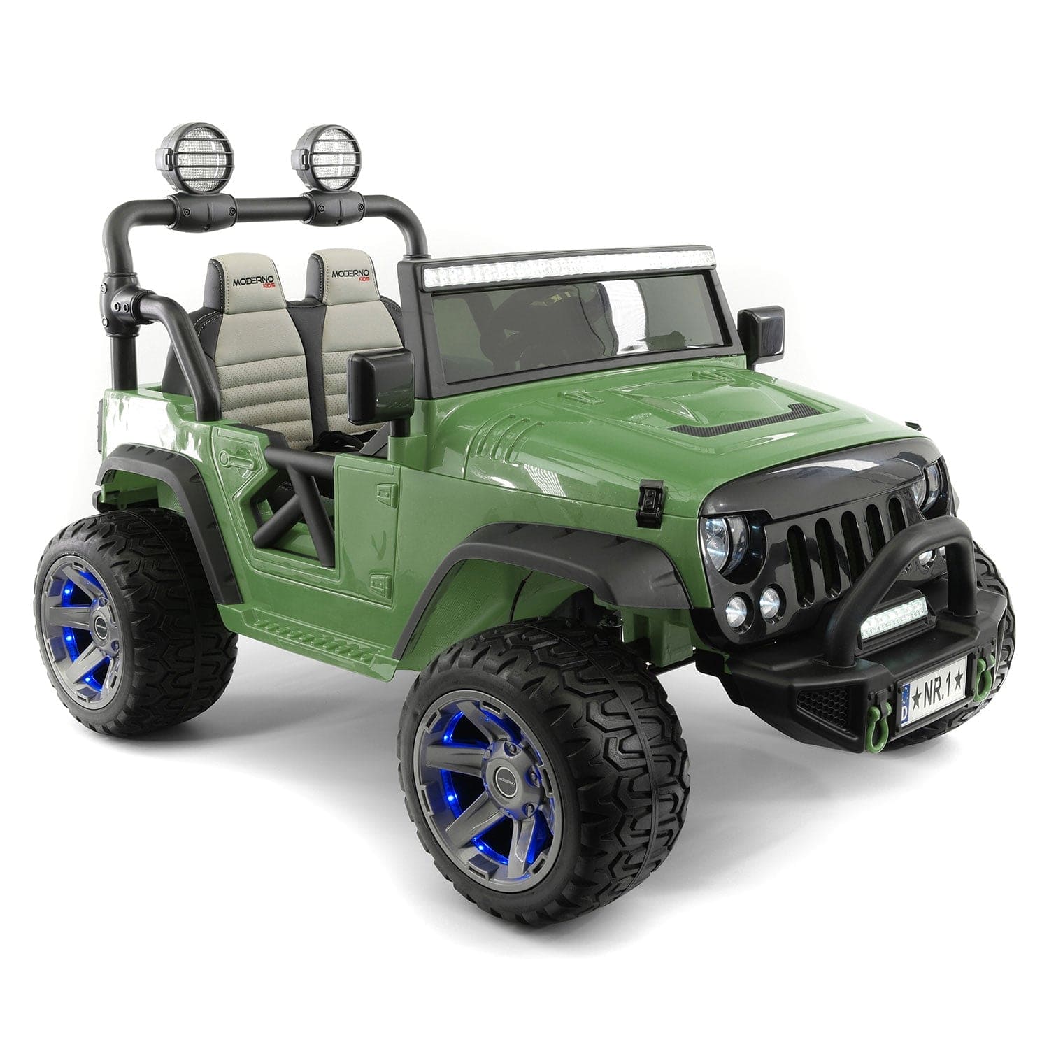 Trail Explorer 12V Kids Ride-On Car Truck with R/C Parental Remote | Olive Green - The Little Big Store