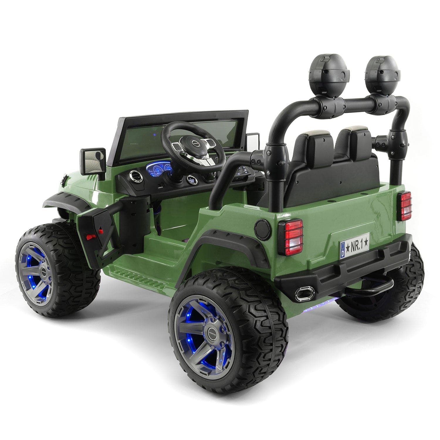 Trail Explorer 12V Kids Ride-On Car Truck with R/C Parental Remote | Olive Green - The Little Big Store