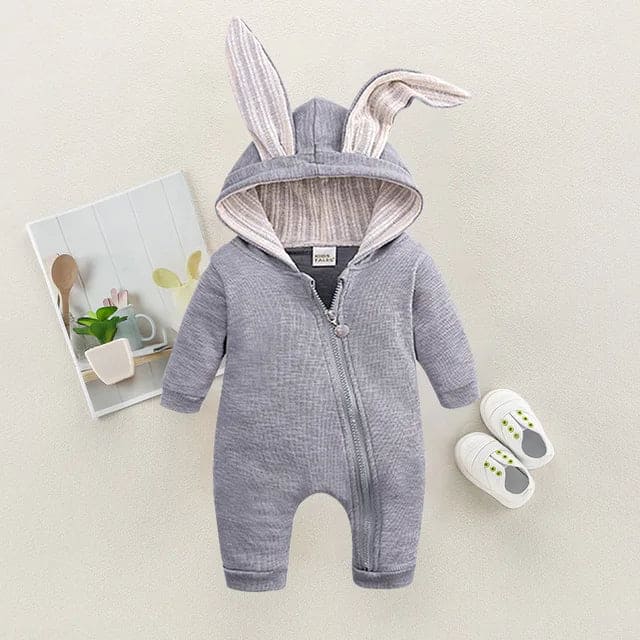 Newborn Denim Romper with Cartoon Design - The Little Big Store