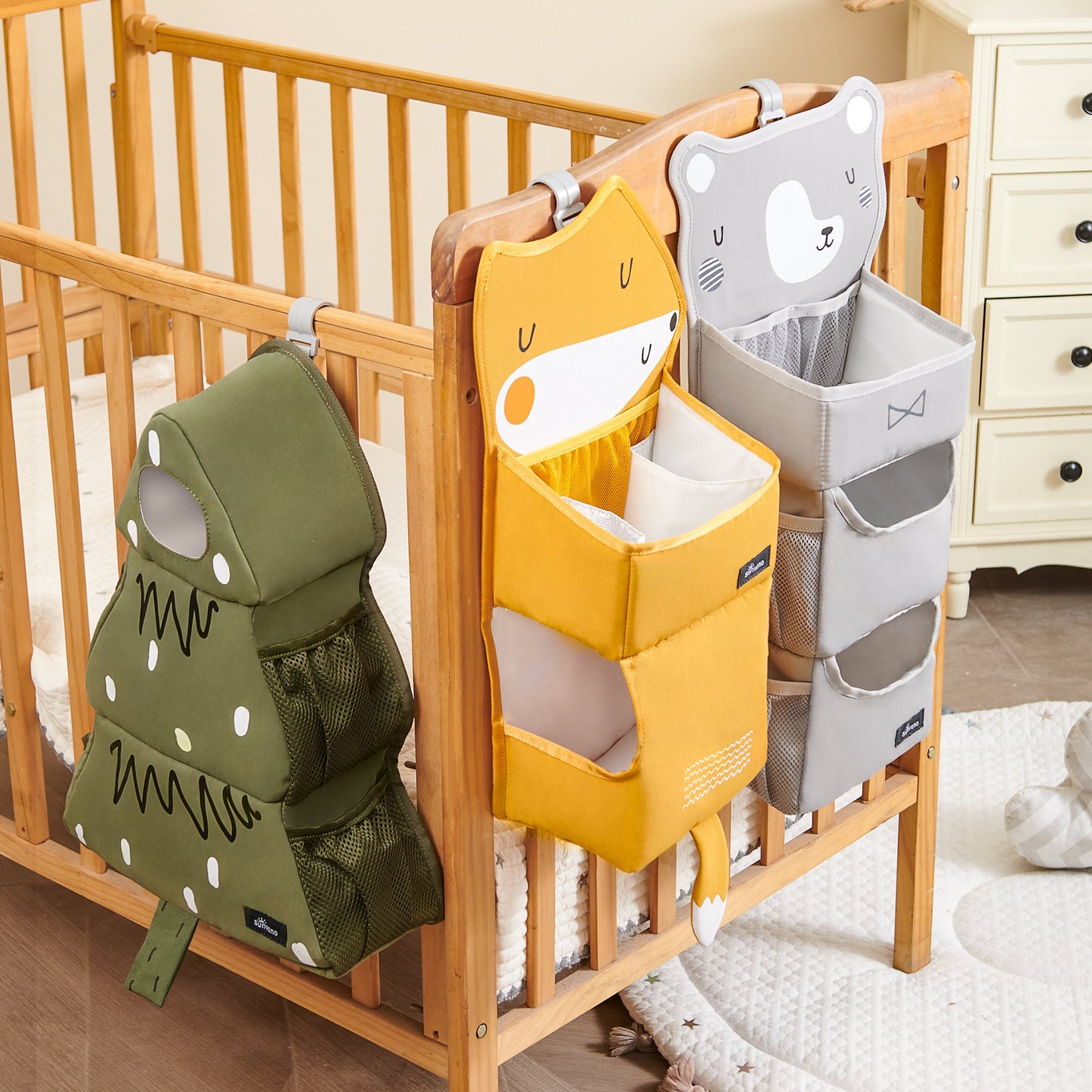 🌲 Forest Friends Hanging Nursery Organizer 🧸 – Cute, Space-Saving Storage for Baby Essentials