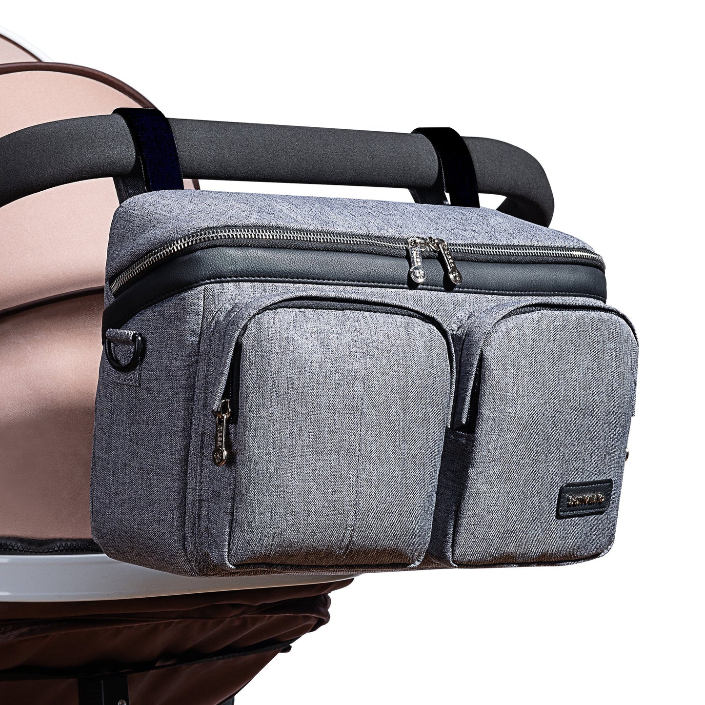 👜 StrollSmart™ Premium Stroller Organizer Bag – Universal Fit with Cup Holders, Insulated Compartments & Wipe Dispenser 💧👶