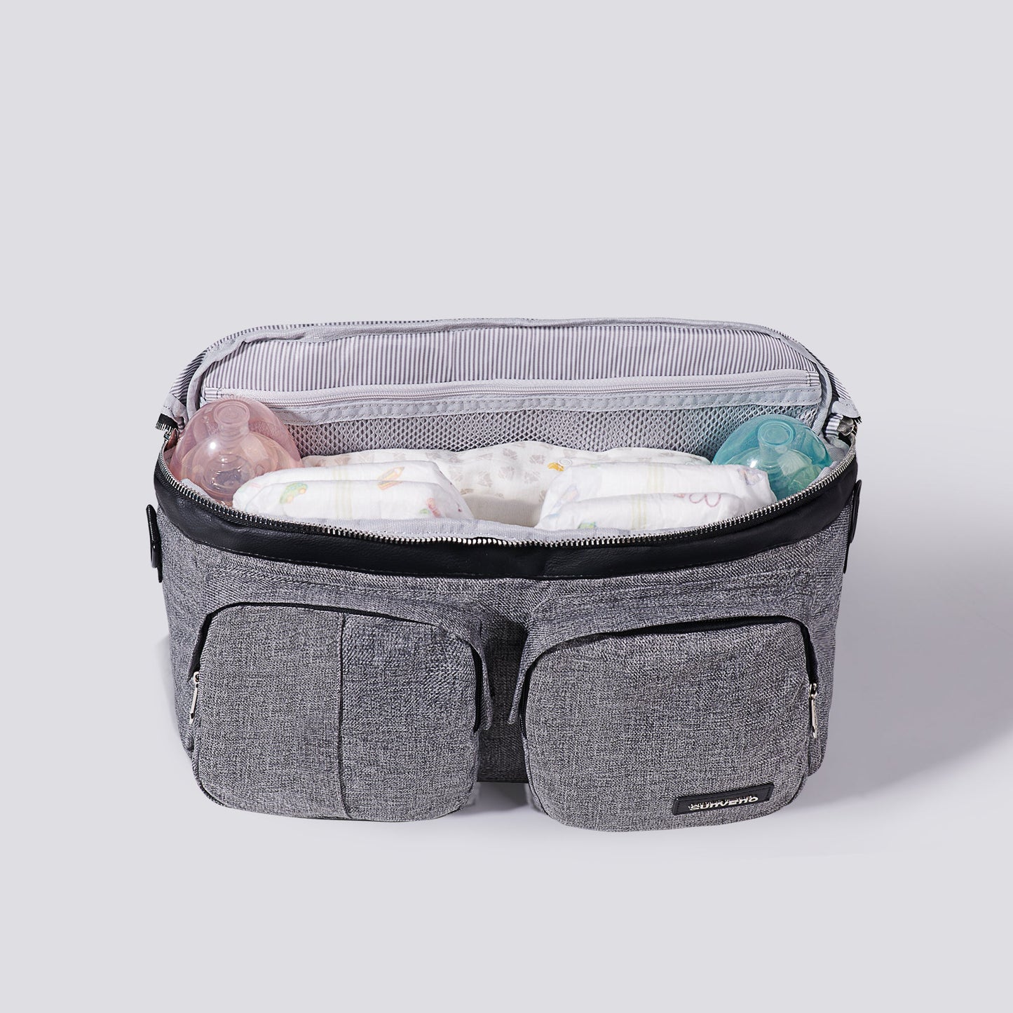 👜 StrollSmart™ Premium Stroller Organizer Bag – Universal Fit with Cup Holders, Insulated Compartments & Wipe Dispenser 💧👶