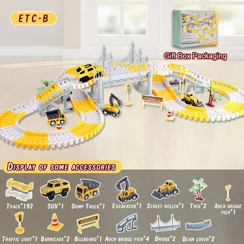 ElectroTrack Builders: Interactive Educational Toy Car Set
