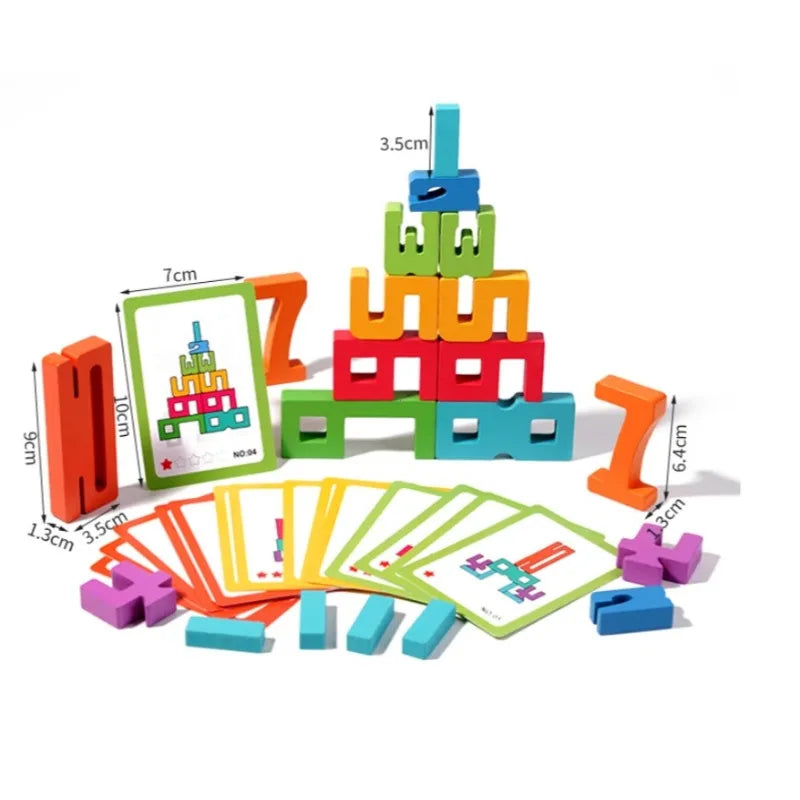 Stack & Learn: Wooden Montessori Number Blocks