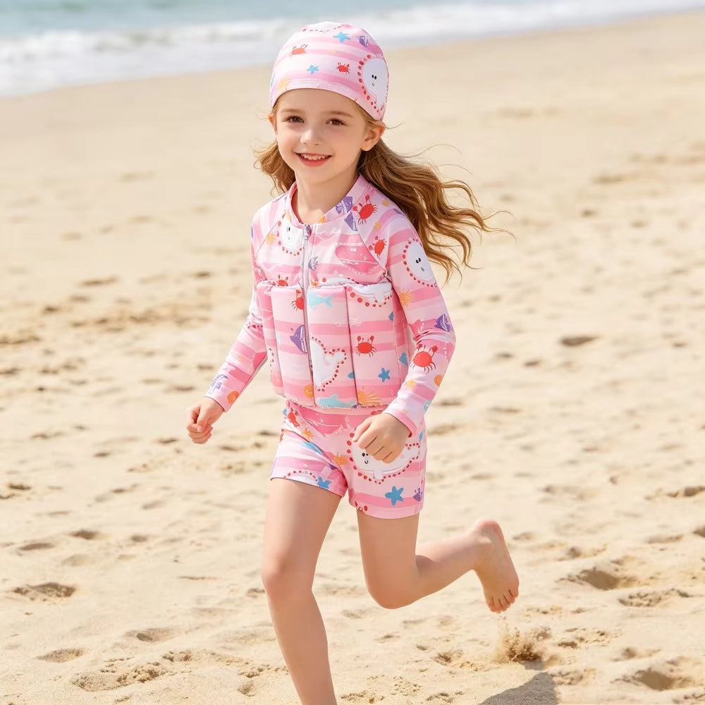 Kids Buoyancy Swimsuit with UPF Protection | Floating One-Piece Swimwear for Toddlers & Kids