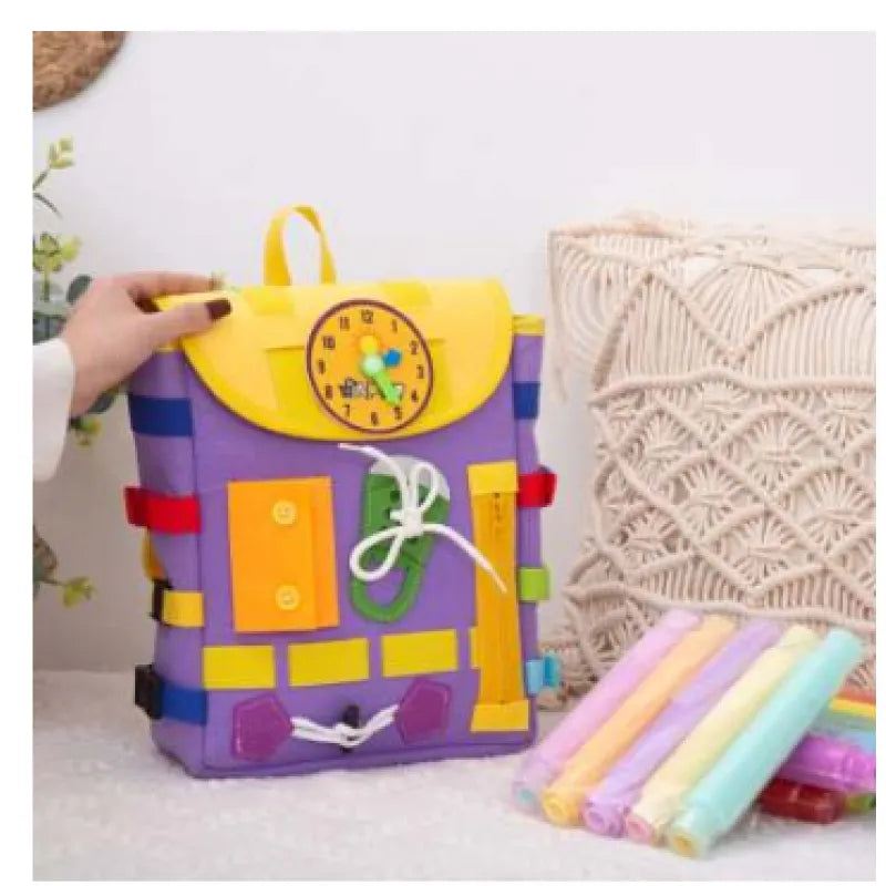 SkillMaster Toddler Busy Board Backpack – Buckles & Learning Activity Set for Life Skills - The Little Big Store