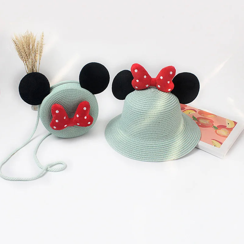 Sunshine Blossom Set: Summer Straw Hat and Handbag Ensemble for Girls - The Little Big Store