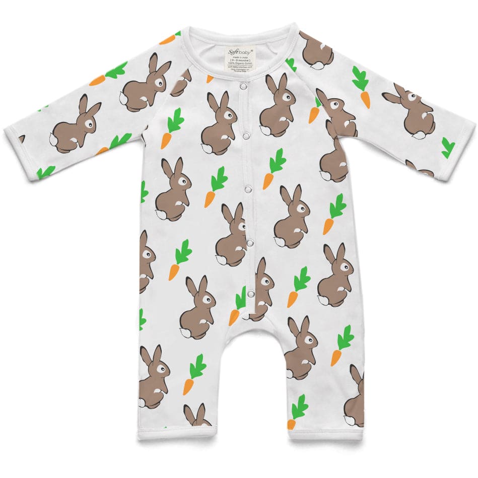 The Rabbit after the Carrot - Long Romper - 100% Organic - The Little Big Store