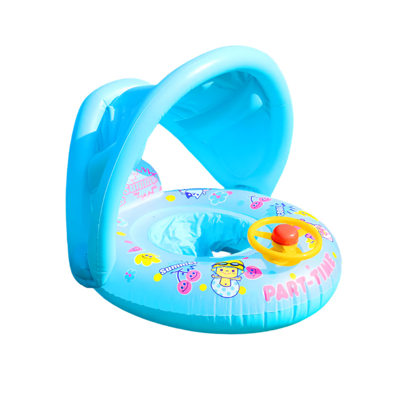 ☀️SplashShade™ Baby Swim Ring – Summer Fun with Sun-Safe Canopy! 🐬🛟