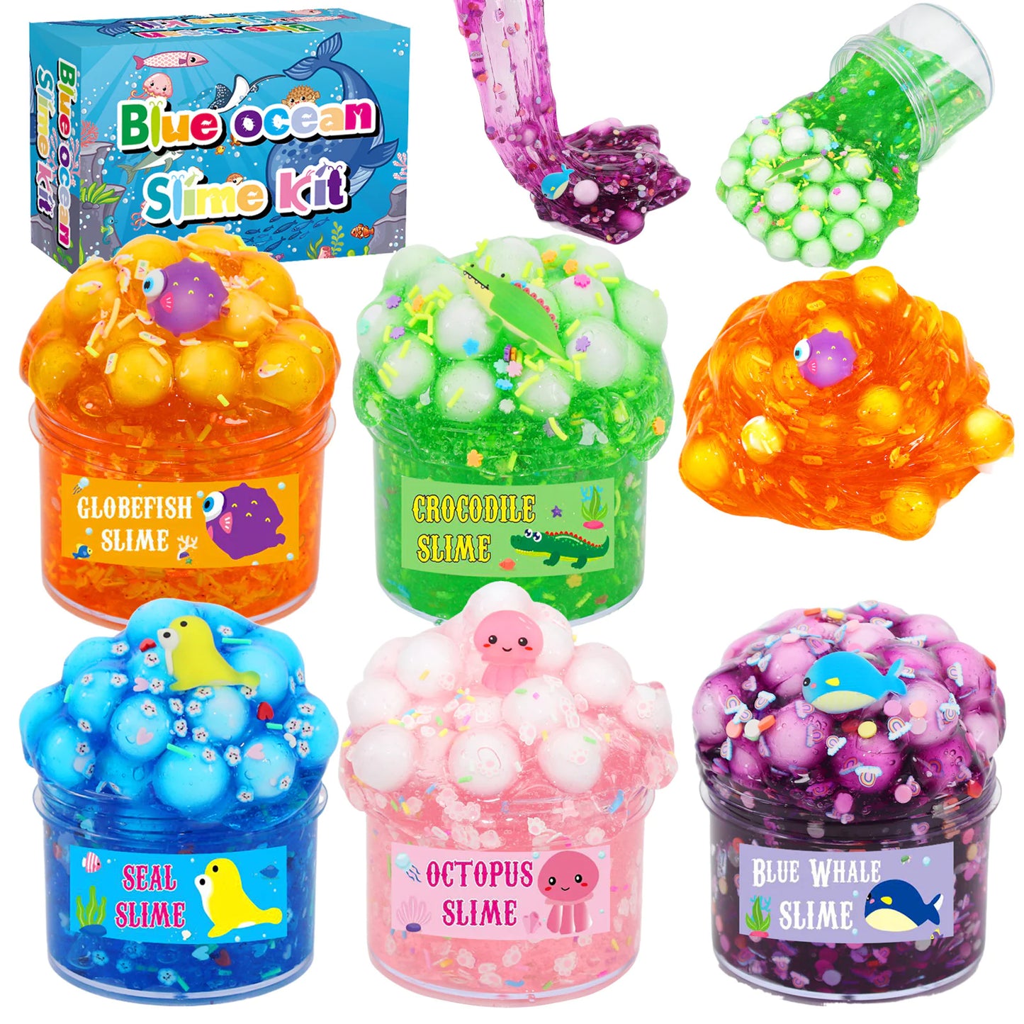 Ocean Crystal Mud Slime โ Colorful Stress Relief Toy for Kids & Adults, Squishy Sensory Play for Fun, Relaxation & Anxiety Relief