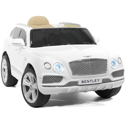 Bentley Bentayga 12V Kids Ride on Car SUV with R/C Parental Remote Control | White - The Little Big Store