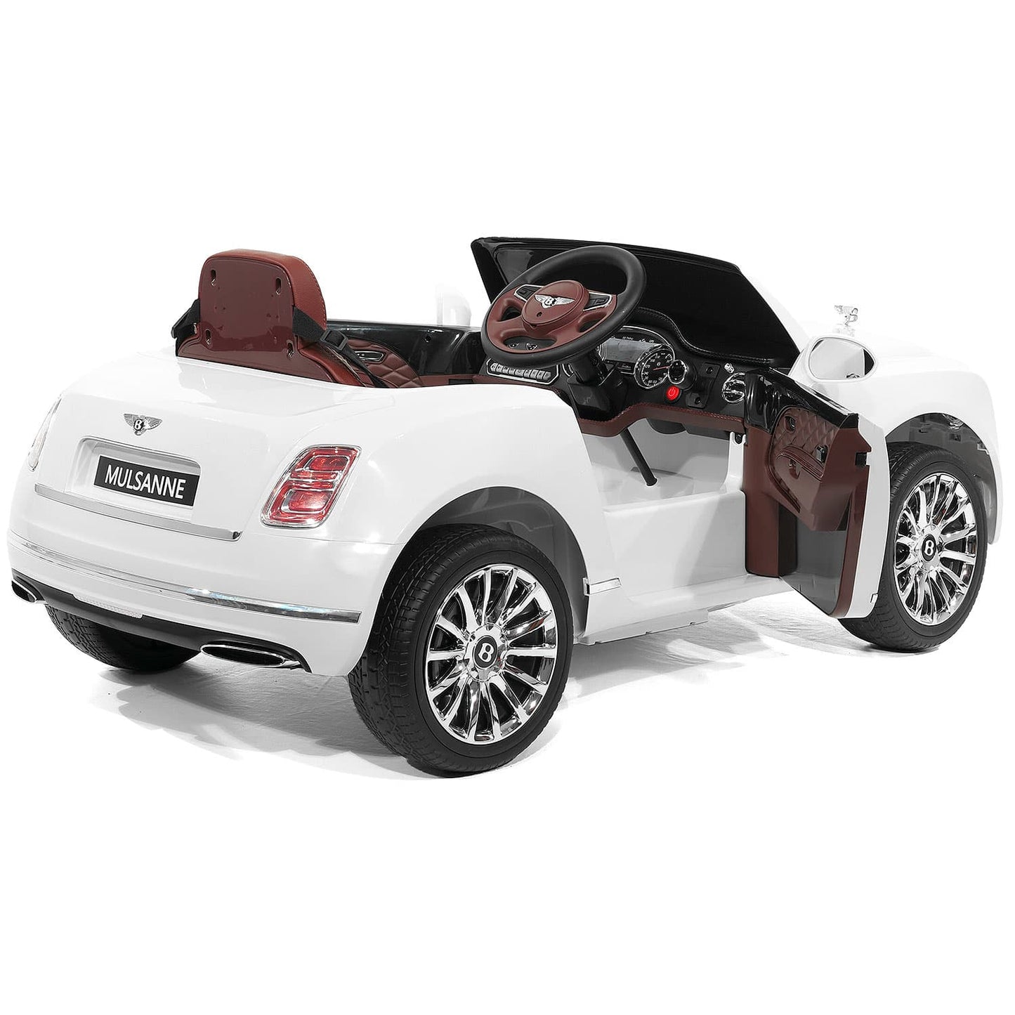 Bentley Mulsanne 12V Kids Ride on Car with Parental Remote Control | White - The Little Big Store