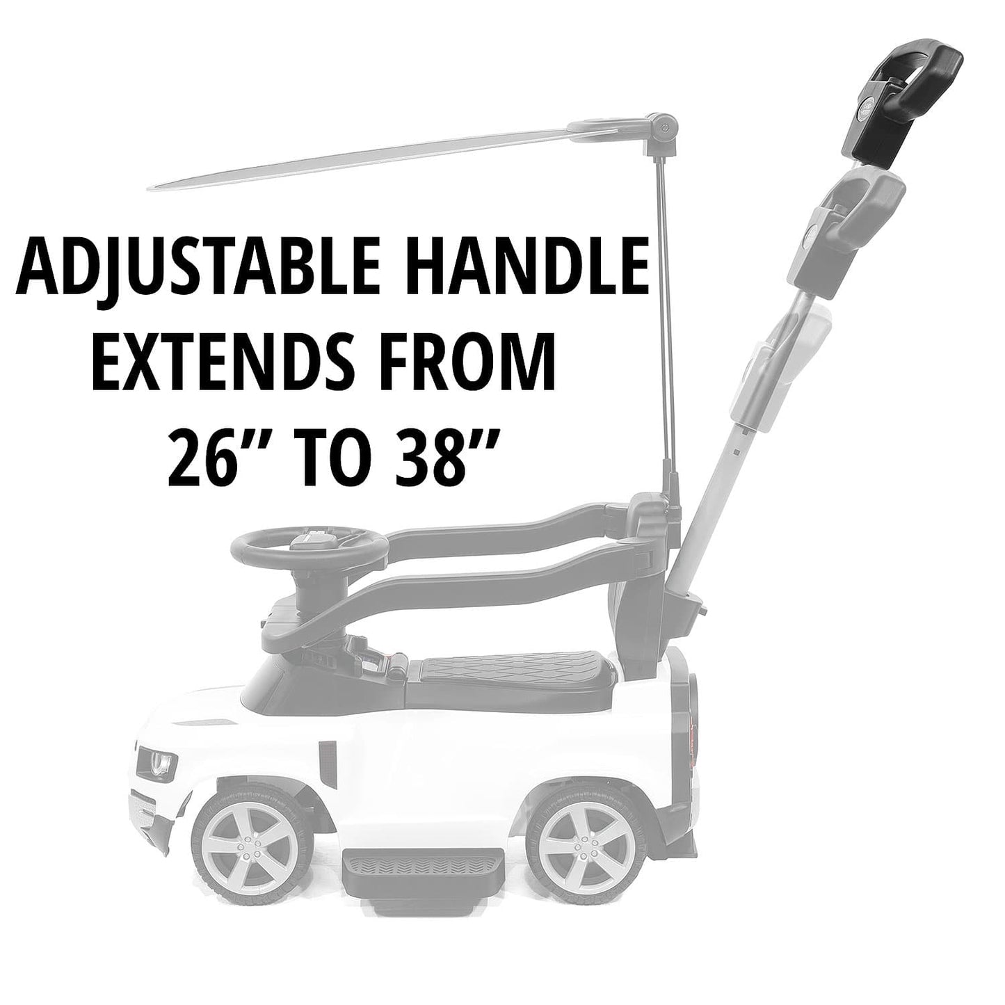 Land Rover Defender Kids Ride on Push Car with Sunshade Canopy | White - The Little Big Store