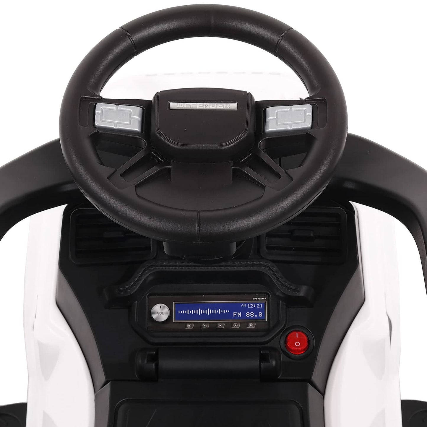 Land Rover Defender Kids Ride on Push Car with Sunshade Canopy | White - The Little Big Store