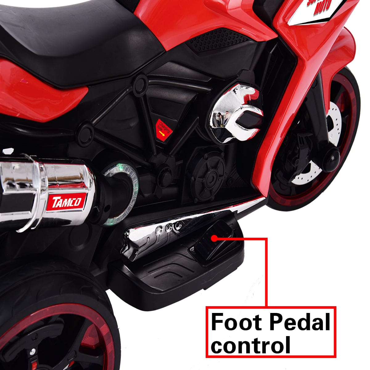 12V Kids Electric Motorcycle – 3-Wheel Ride-On Toy w/ Lights