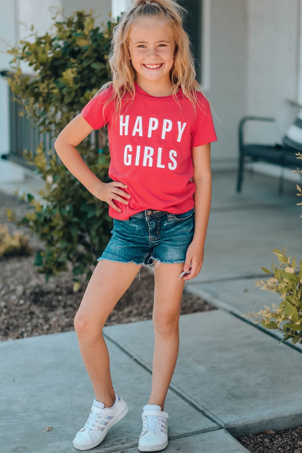 Girls Letter Graphic Short Sleeve T-Shirt - The Little Big Store