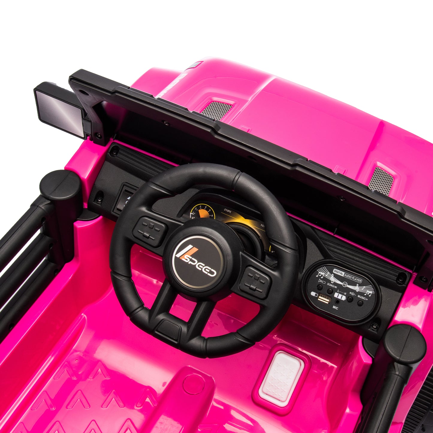 12V Kids Ride On Electric Car W/Parents Control,Dual drive, Four-wheel Suspension,With music,Bluetooth,MP3,USB,with headlights, steering wheel quick release,Slow start for Kids Aged 2-4. - The Little Big Store