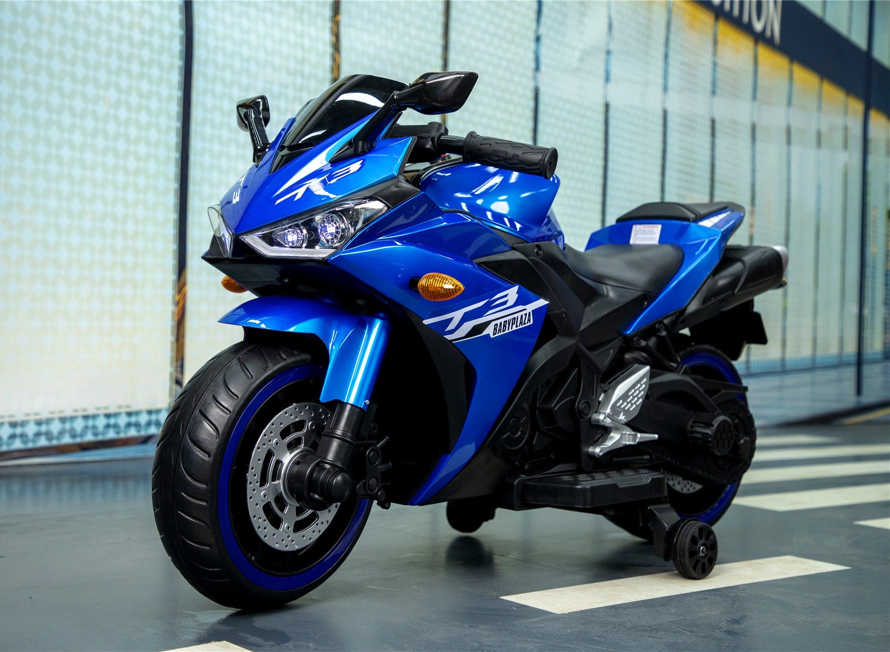 kids motorcycle, 12V motorcycle for kids 3 4 5 6 years Boys Girls 12v7ah kids motorcycle ride on toy with Training Wheels/manual throttle/ drive by hand /Lighting wheels - The Little Big Store