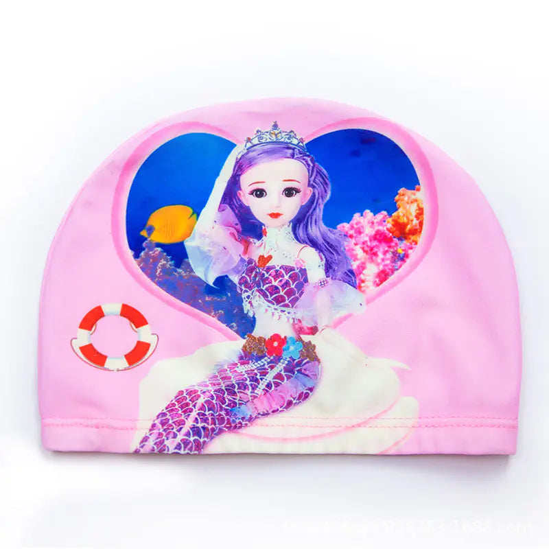 "🐬 AquaBuddies™ Swim Cap – 🧒💦 Comfy Fit for Short & Long Hair | Cute Cartoon Fun! 🎨 "