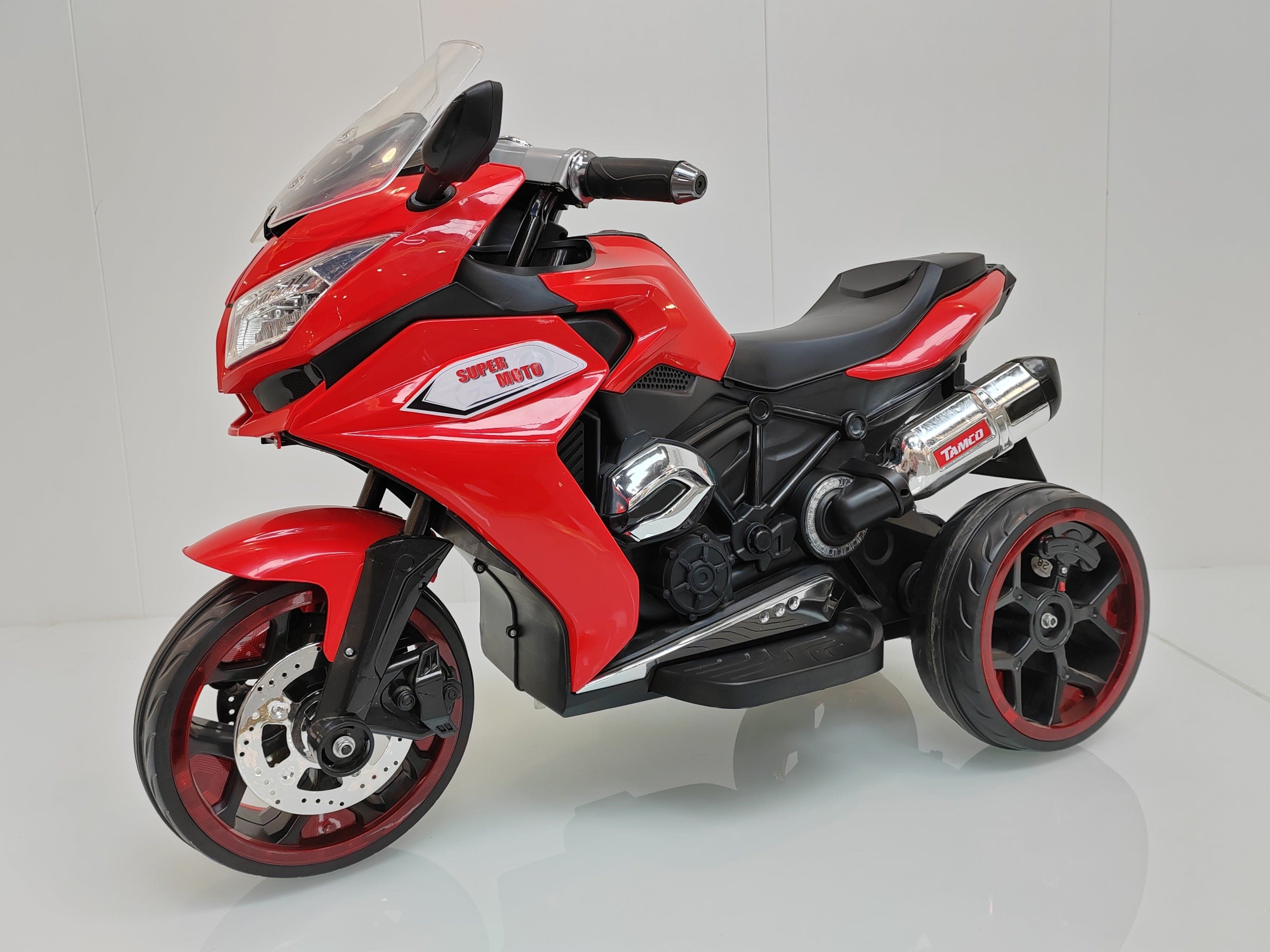 12V Kids Electric Motorcycle – 3-Wheel Ride-On Toy w/ Lights