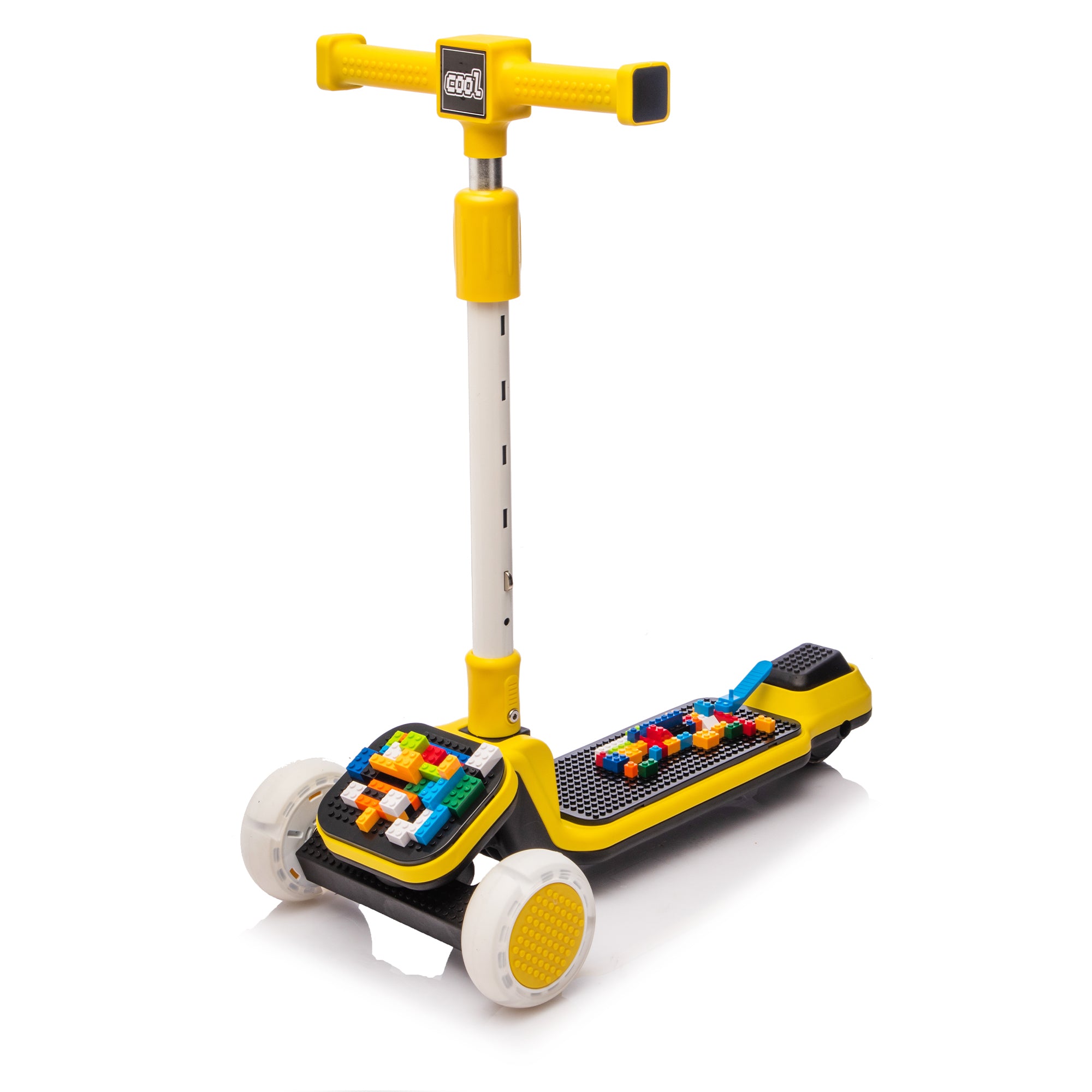 Kids 3-Wheel Scooter with Flash Wheels – Yellow