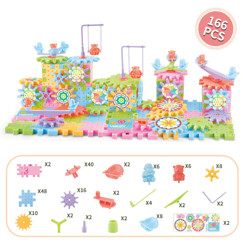 Motorized Large Particle Building Blocks STEM Playset – 50–100 Pieces