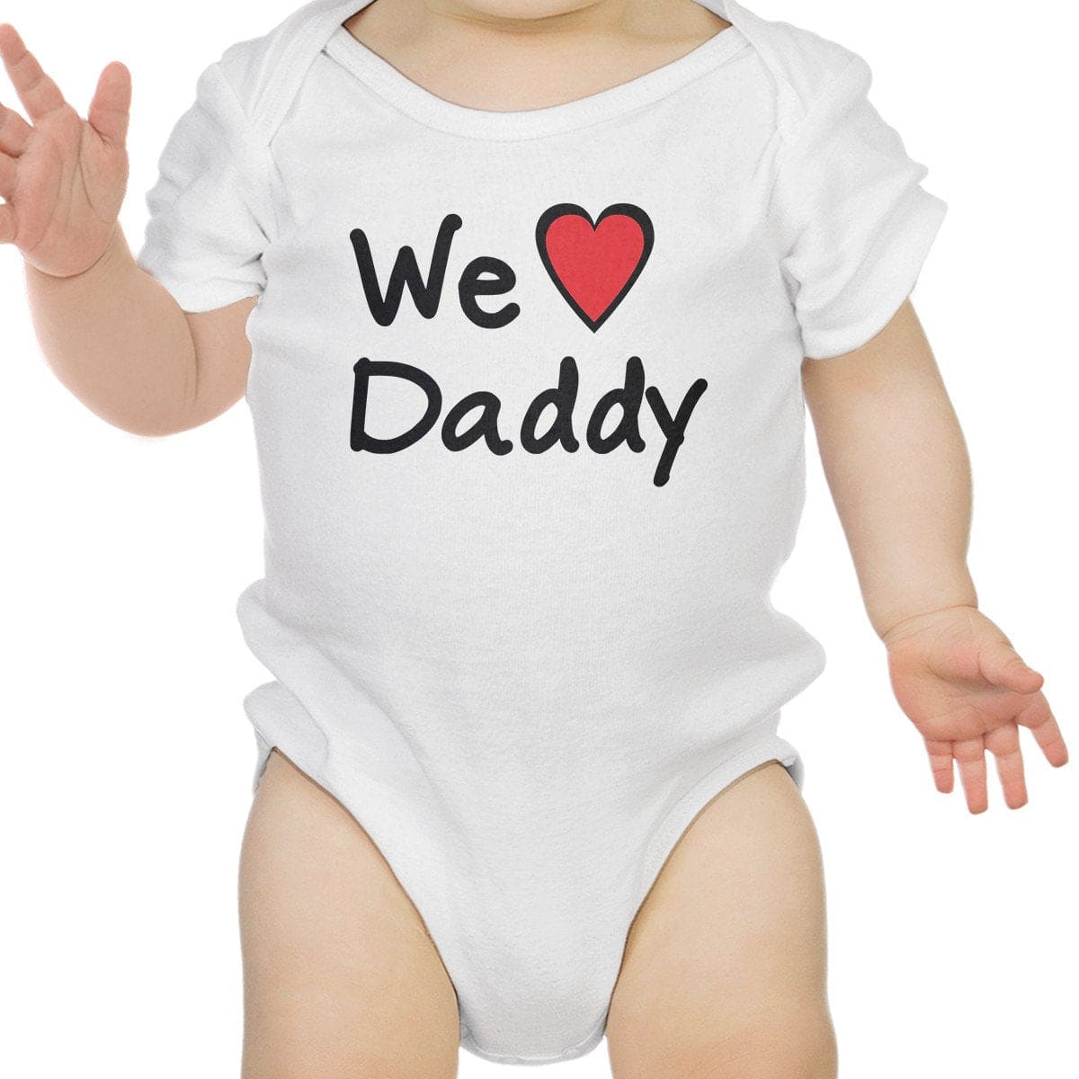We Love Dad White Cute Baby Onesie Cotton Fathers - The Little Big Store