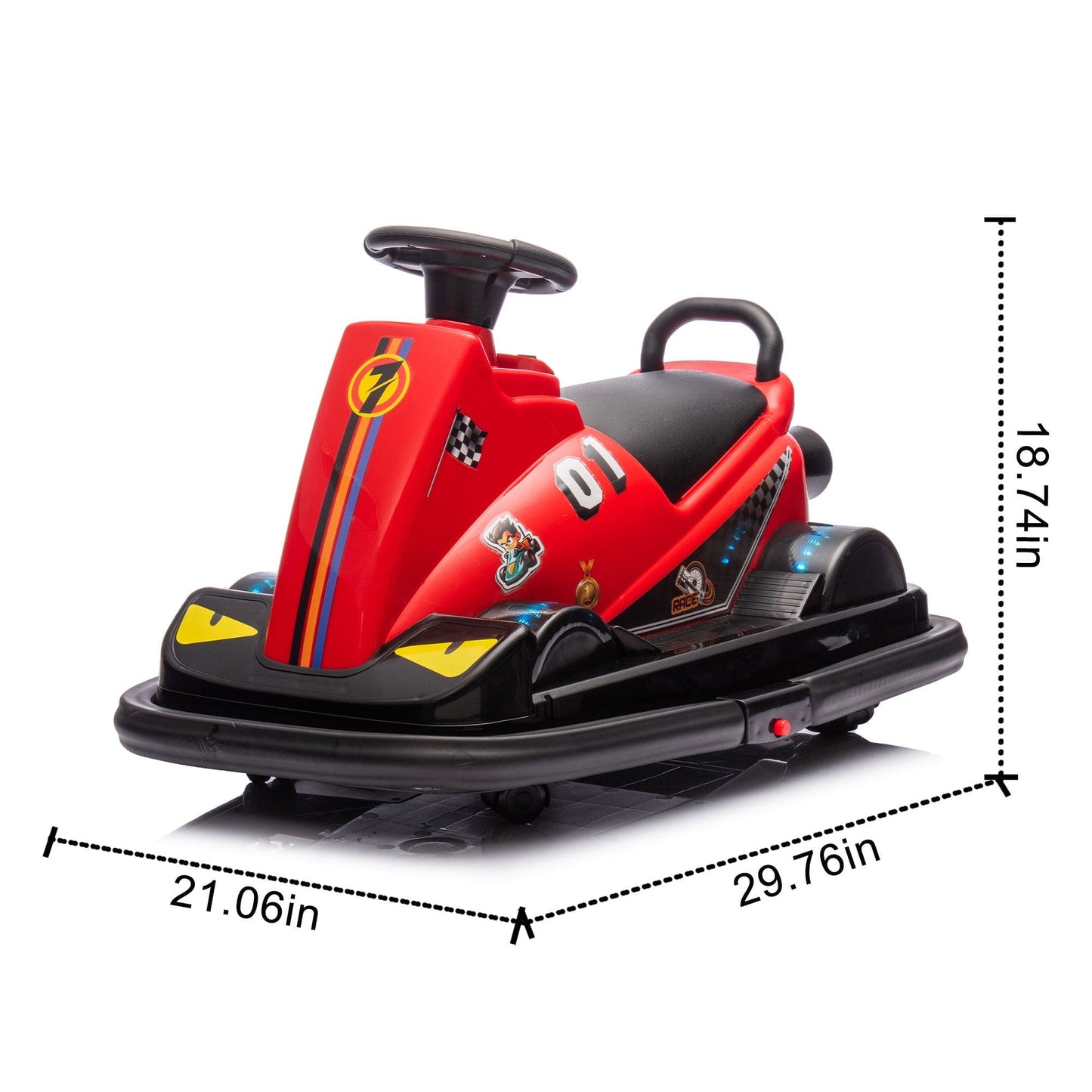 12V Kids Ride On Motor Bumper Car,integrating system,Rotate 360 degrees in place,Collision triggers sound effects and lights,Four-wheel waterfall light,Cute appearance design for kids aged 3-5. - The Little Big Store