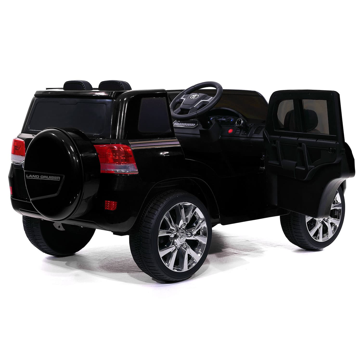 Toyota Land Cruiser 12V Kids Ride-On Car with R/C Parental Remote | Black - The Little Big Store
