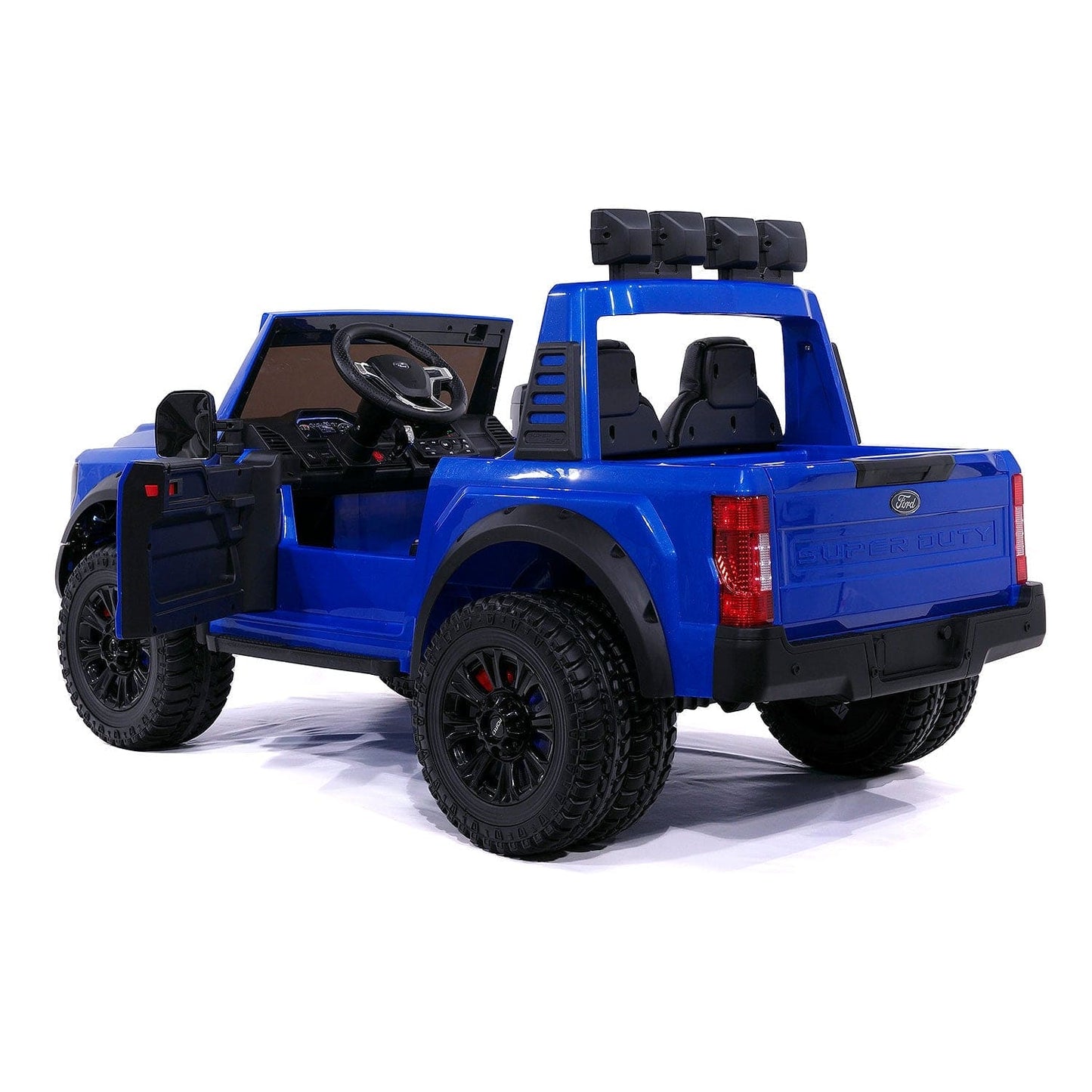 Ford F450 Custom Edition 24V Kids Ride-On Car Truck with R/C Parental Remote | Blue - The Little Big Store