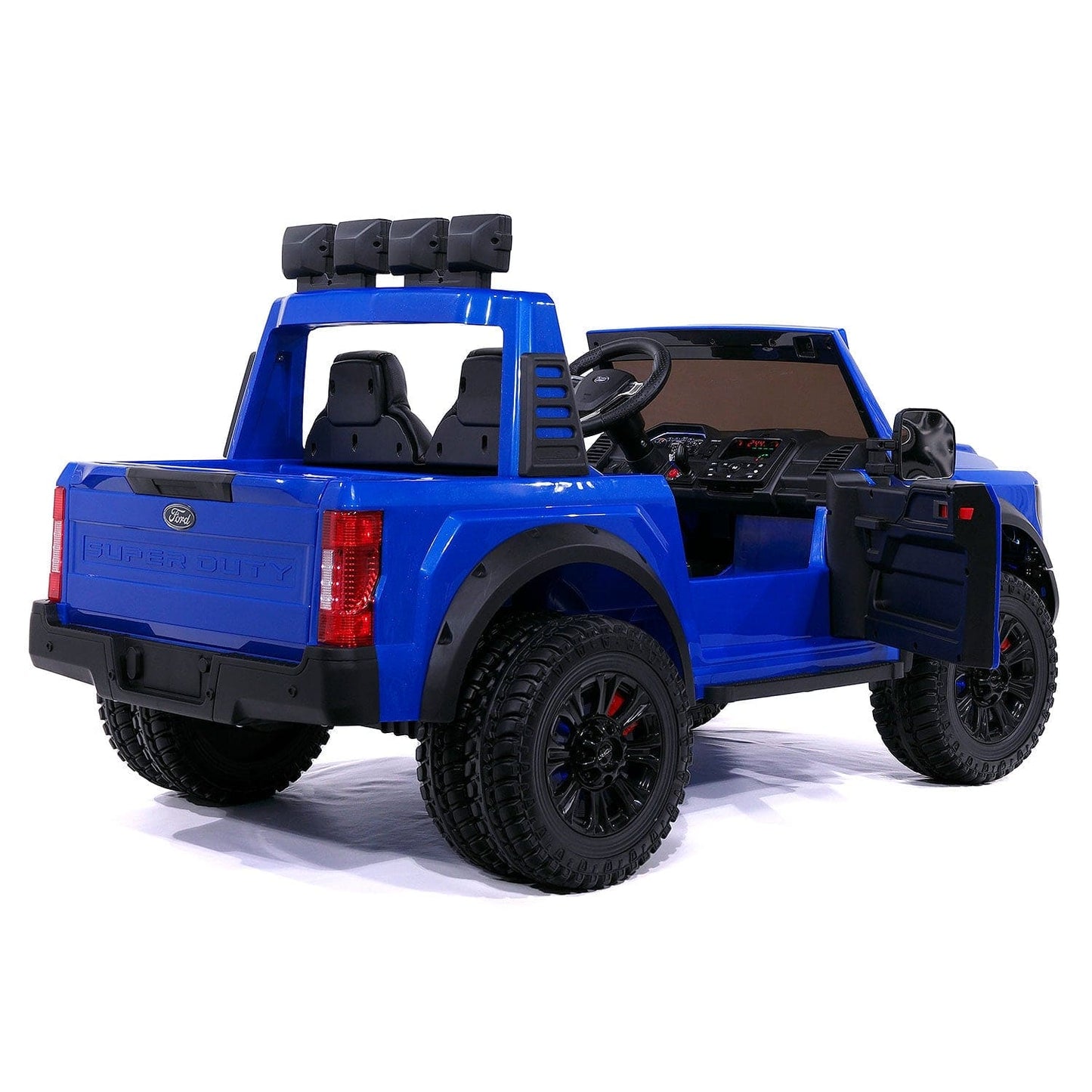 Ford F450 Custom Edition 24V Kids Ride-On Car Truck with R/C Parental Remote | Blue - The Little Big Store