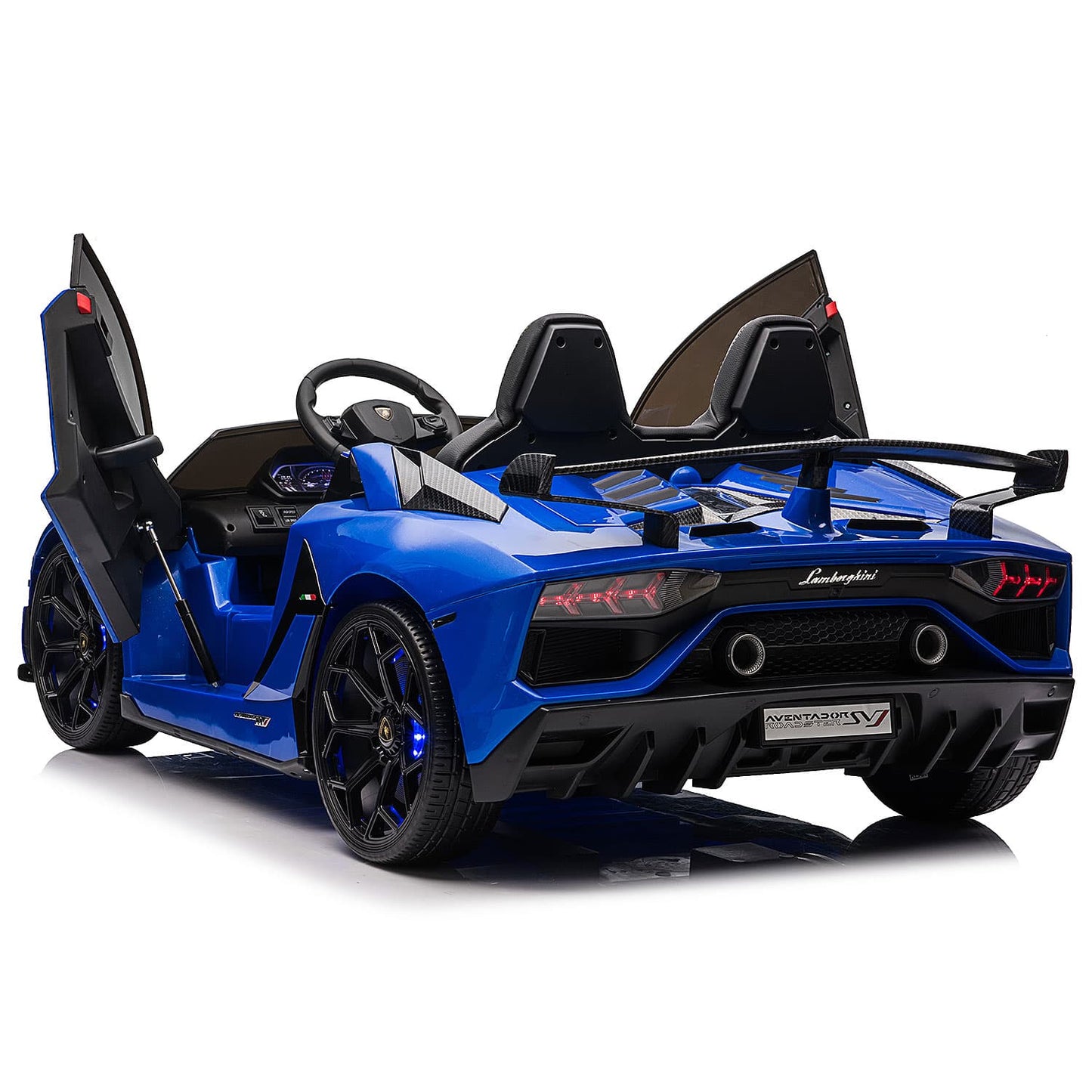 Lamborghini Aventador SVJ 24V Kids Ride-On Car with R/C Parental Remote | Blue - The Little Big Store