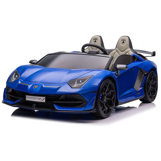 Lamborghini Aventador SVJ 24V Kids Ride-On Car with R/C Parental Remote | Blue - The Little Big Store