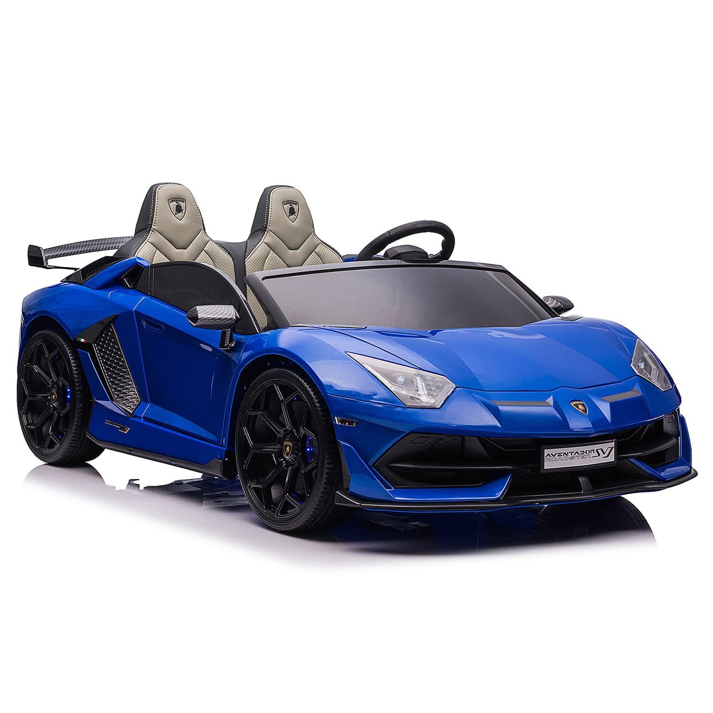 Lamborghini Aventador SVJ 24V Kids Ride-On Car with R/C Parental Remote | Blue - The Little Big Store