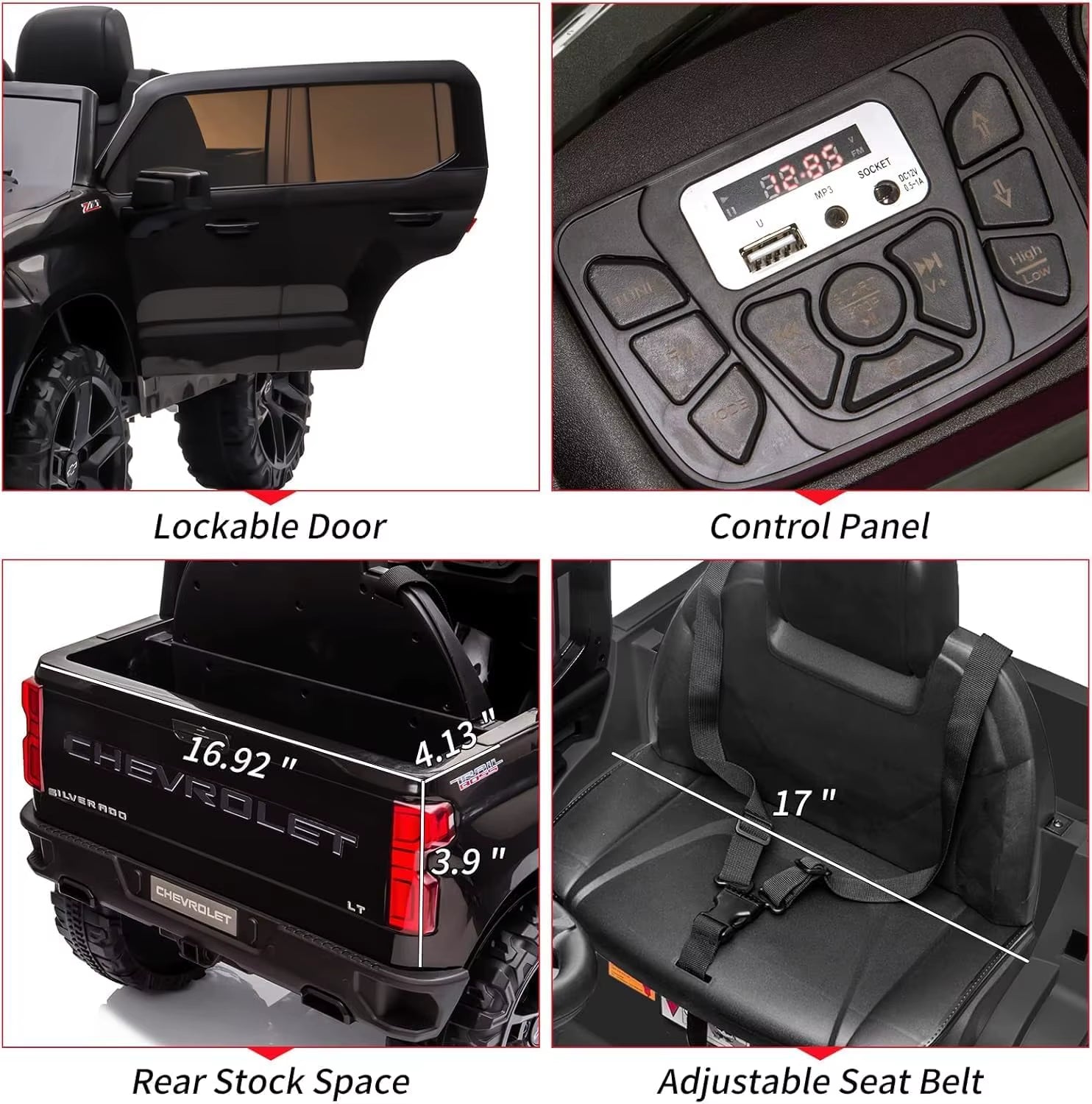 12V Kids Ride on Truck,Electric Ride on Car,Electric Vehicle for Kids/Toddlers, with Remote Control, Mp3/Bluetooth LED Light