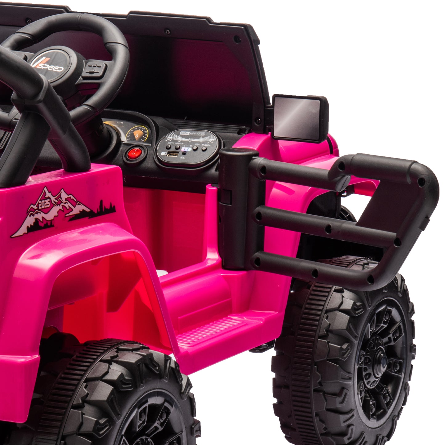 12V Kids Ride On Electric Car W/Parents Control,Dual drive, Four-wheel Suspension,With music,Bluetooth,MP3,USB,with headlights, steering wheel quick release,Slow start for Kids Aged 2-4. - The Little Big Store