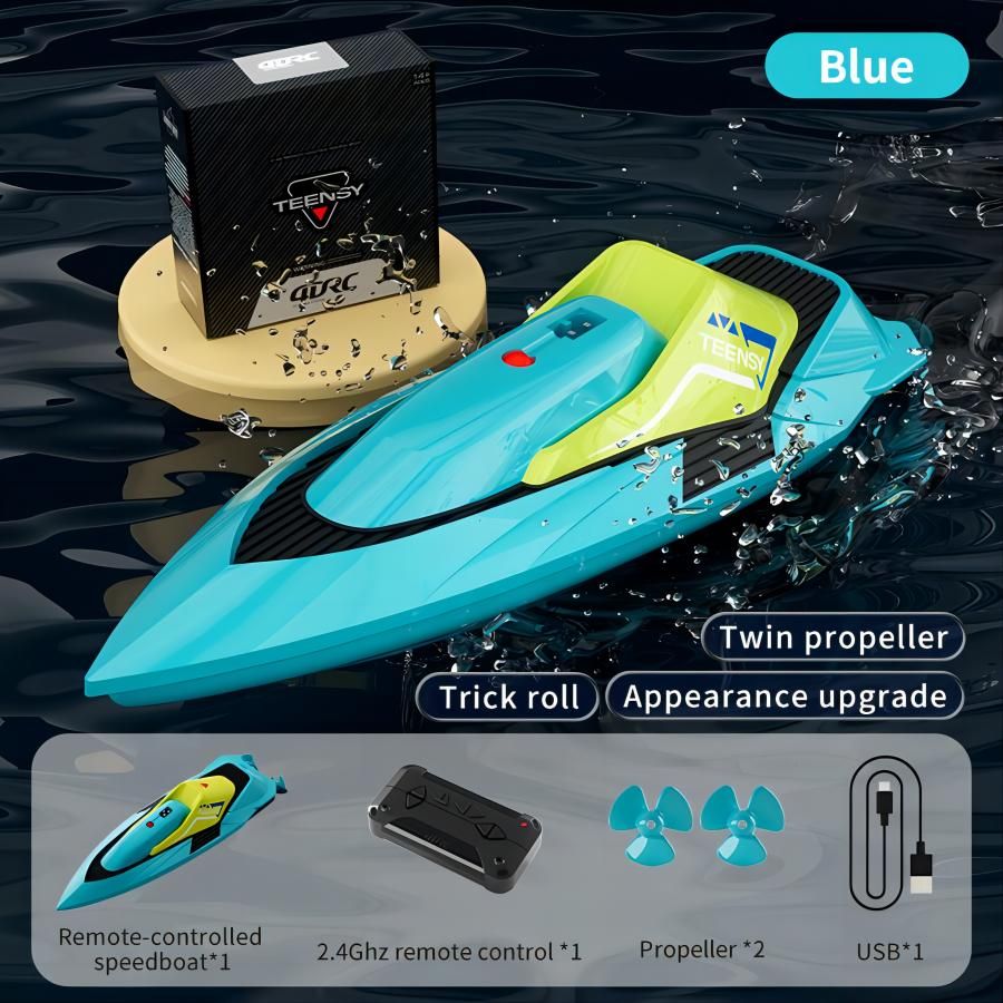 4DRC S5 Fast RC Boat – 2.4GHz 20+ MPH Racing Remote Control Boat with Rechargeable Battery for Kids & Adults, Pools & Lakes