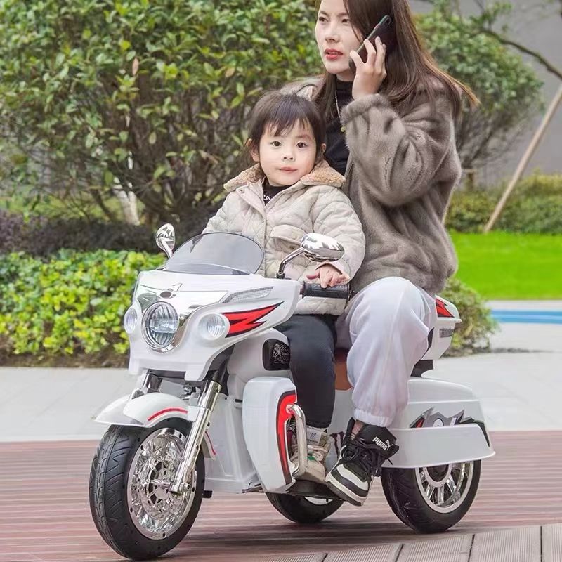 12V Kids Electric 3-Wheel Motorcycle with Headlights