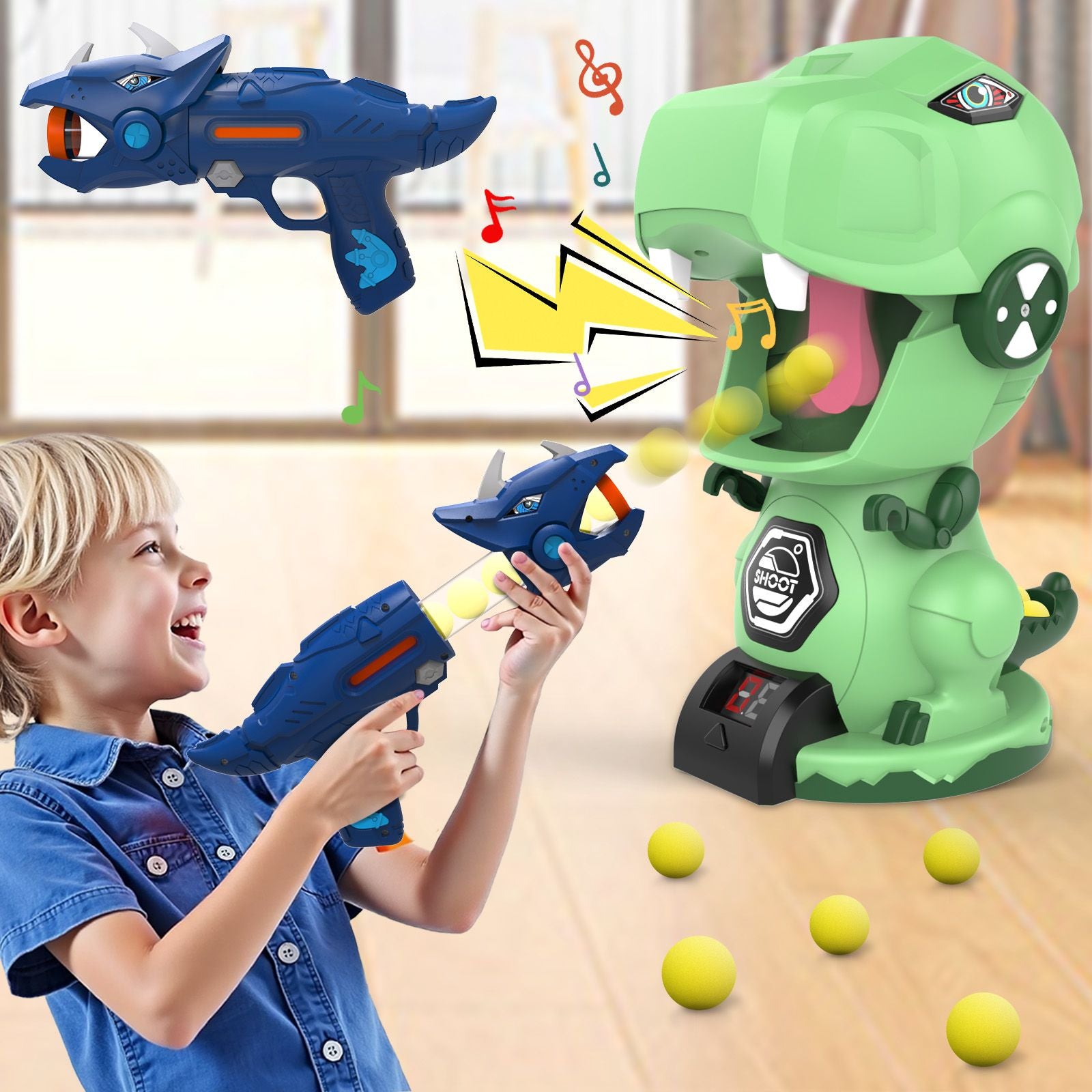 Dinosaur Gun Battle: Defeat the Mechanical Dragon with 10 Bullets and One Ball