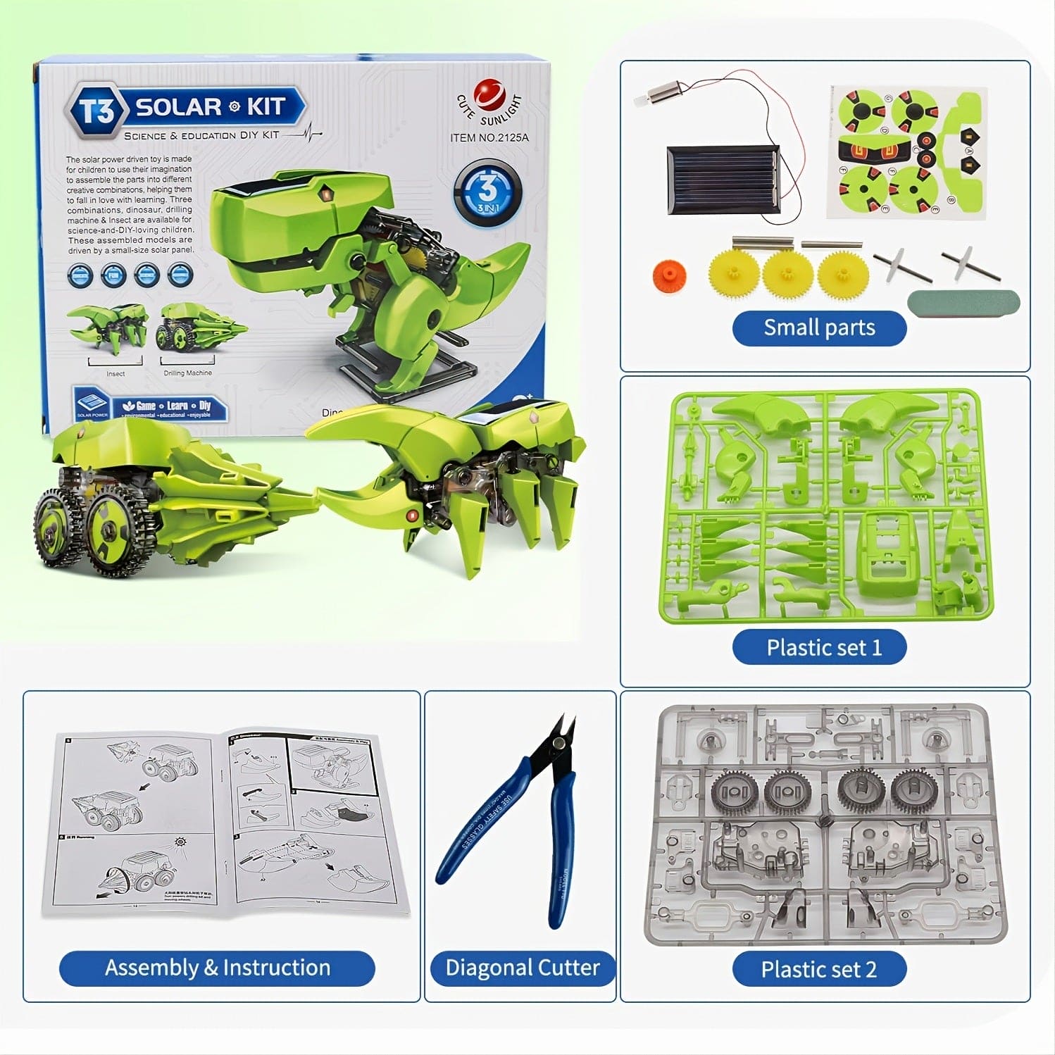 SolarBot 3-in-1 STEM Robot Kit β Engineering Science Toy for Kids Ages 8-12