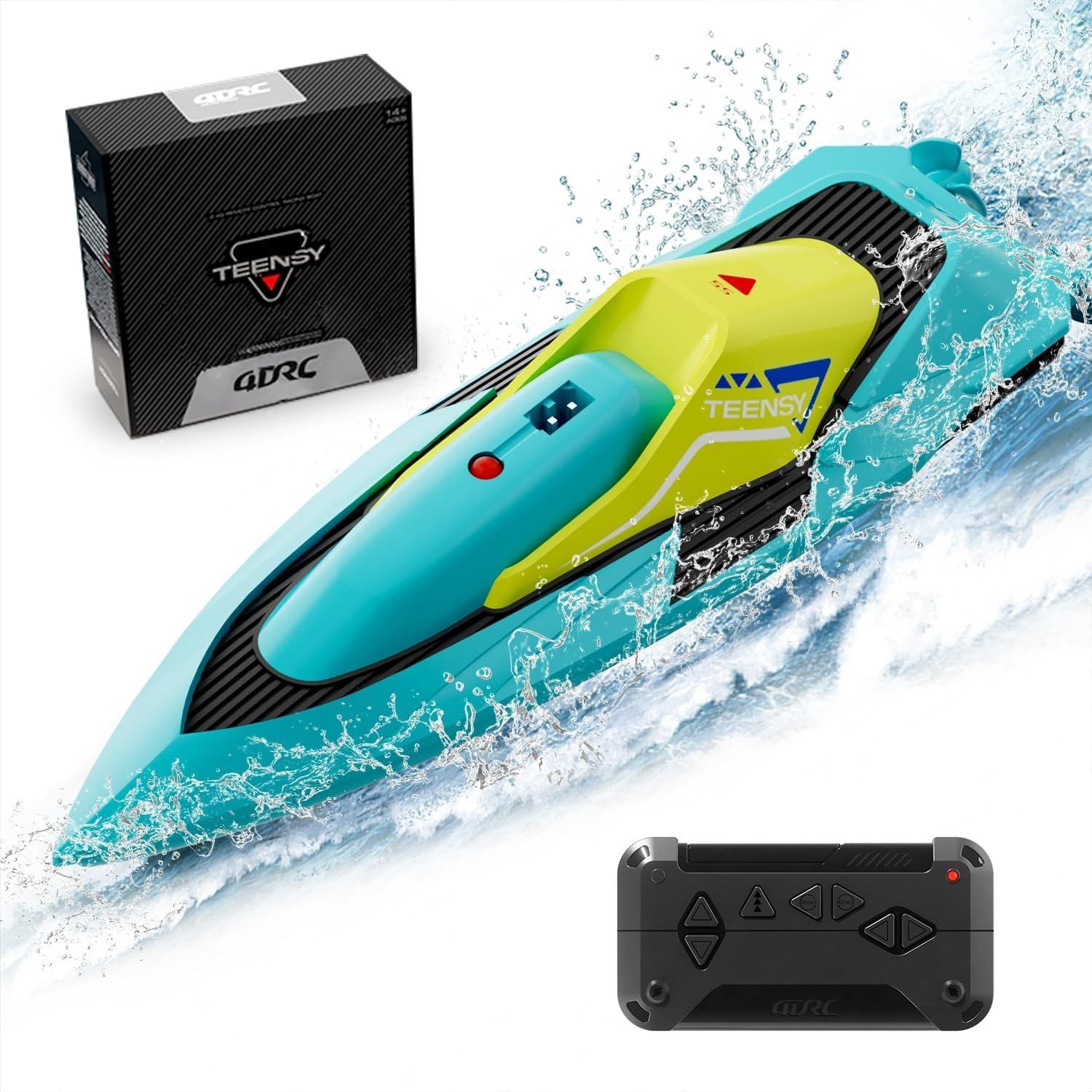 4DRC S5 Fast RC Boat – 2.4GHz 20+ MPH Racing Remote Control Boat with Rechargeable Battery for Kids & Adults, Pools & Lakes