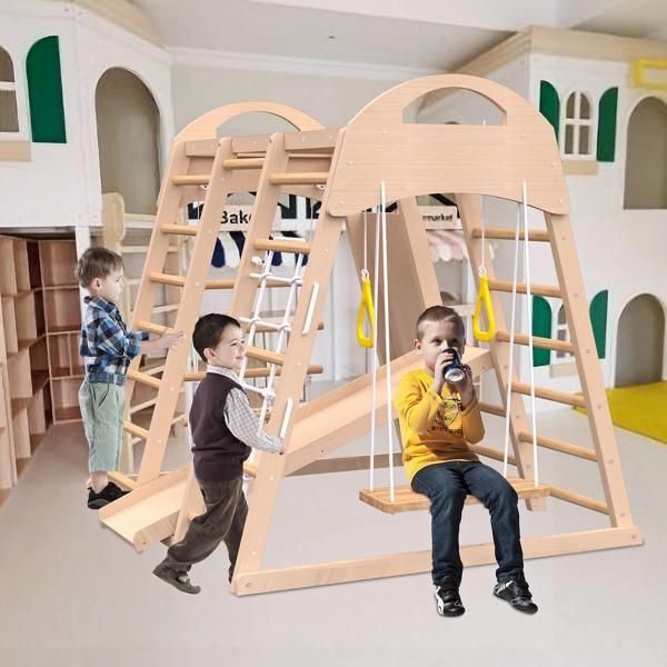 Versatile Playset for Toddlers - Indoor 7-in-1 Jungle Gym with Slide, Monkey Bars & Climbing Features