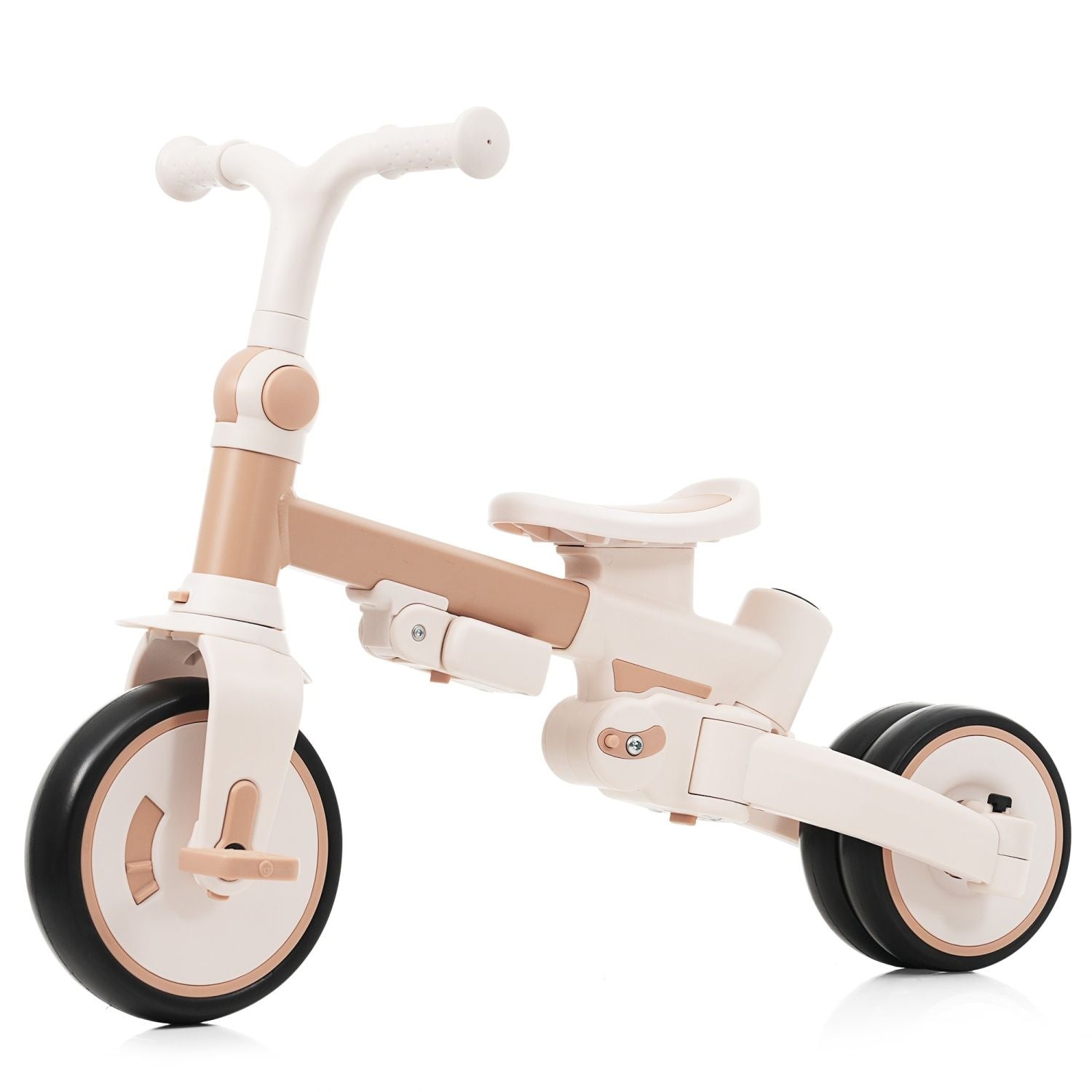 7-in-1 Premium Baby Tricycle - Ultimate Toddler Ride-On with Parent Handle, Adjustable Canopy & Safety Features, Perfect for Kids Aged 12-72 Months in Light Brown