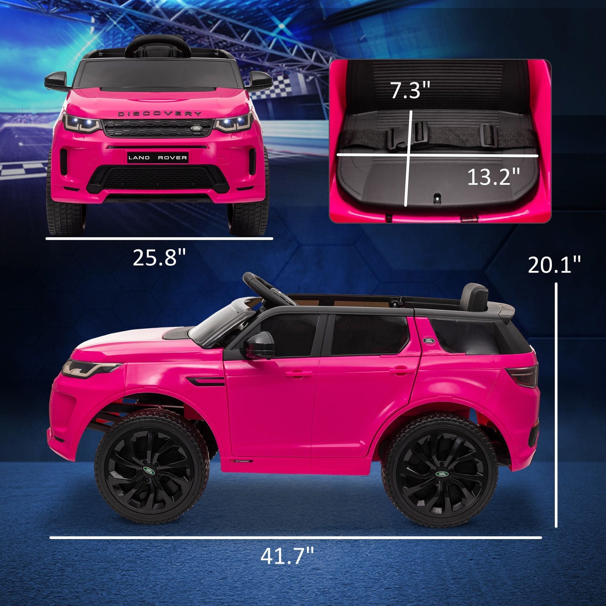 Land Rover Discovery Sport Licensed 12V Kids Ride on Car, Battery Powered Kids Electric Car with Remote Control, Soft Start, LED Lights, Music Horn, 3 Speeds, Pink - The Little Big Store