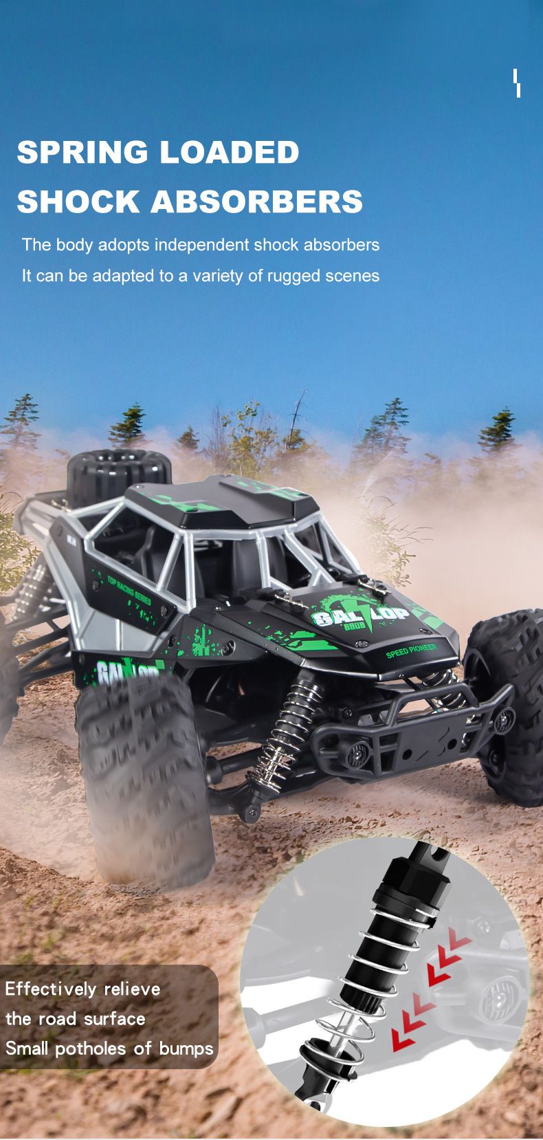 Kids 4WD RC Car Offroad Buggy, 35KM/H High-Speed Drift